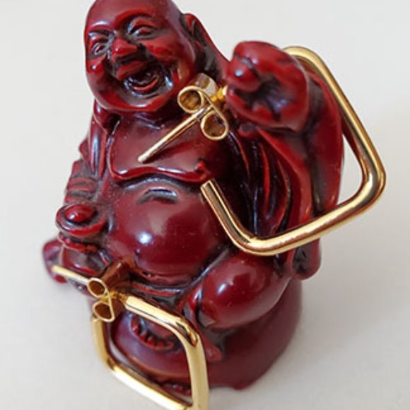 Square Hoops Gold Tone - Picture 5 of 6